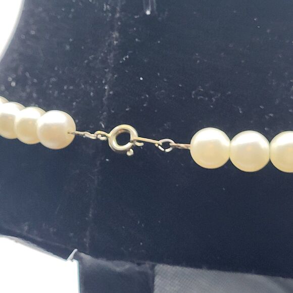 Vintage 50s Hollywood Simulated Pearl Choker Collar Necklace 19.5in - Picture 3 of 3